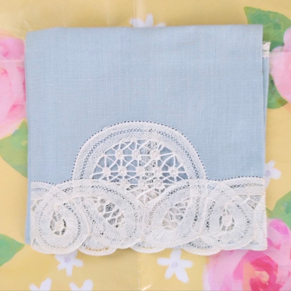 Antique/Vintage Blue Lace Woman's Handkerchief
